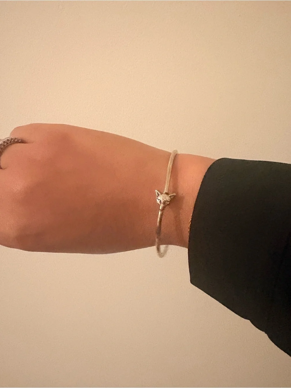 Silver Fox Head Cuff Bracelet - Women's Jewelry